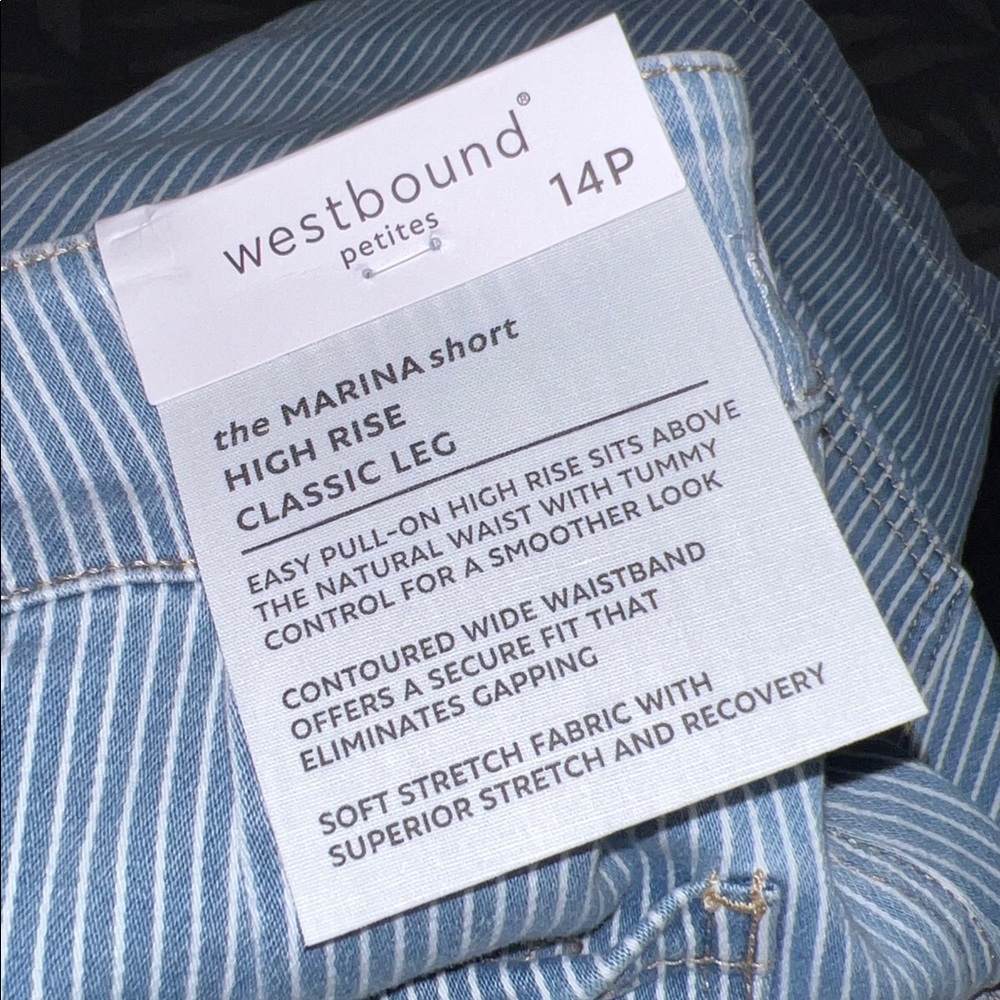 Westbound Shorts Westbound Marina High Rise Striped Short - Picture 6 of 8